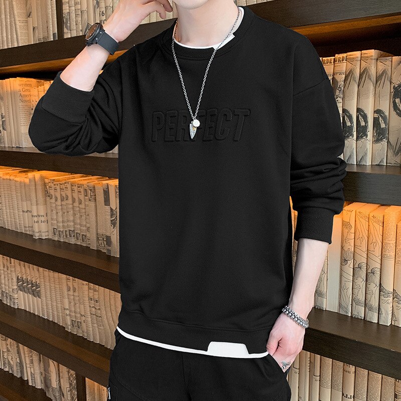 New Male Sweatshirt Small Details Design Tops Men Long Sleeve Asual T-shirt Popular Jacket Coat Boys Clothing Fashion For Autumn