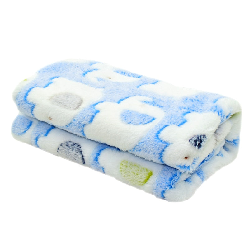 Pet Dog Bed Blanket Soft Fleece Cat Cushion Blanket Winter Warm Paw Print Pet Cats Cover Blanket For Small Medium Large Dogs Mat