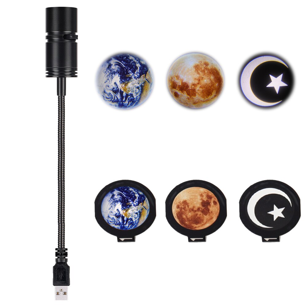 Galaxy Projector 2 In 1 Earth Moon Projection Lamp INS Photography Background Atmosphere Night Light For Bedroom Decor