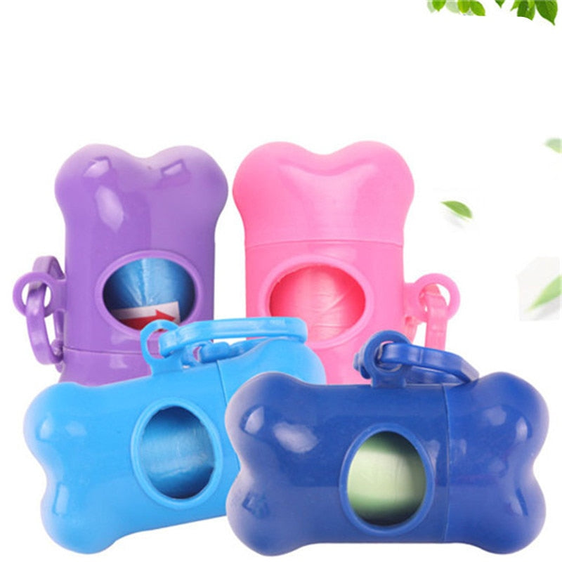 Pet Garbage Bag Storage Box Out Dog Poop Cleaning Storage Bag Bone Plastic Pet Small Dog Outdoor Garbage Poop Dispenser