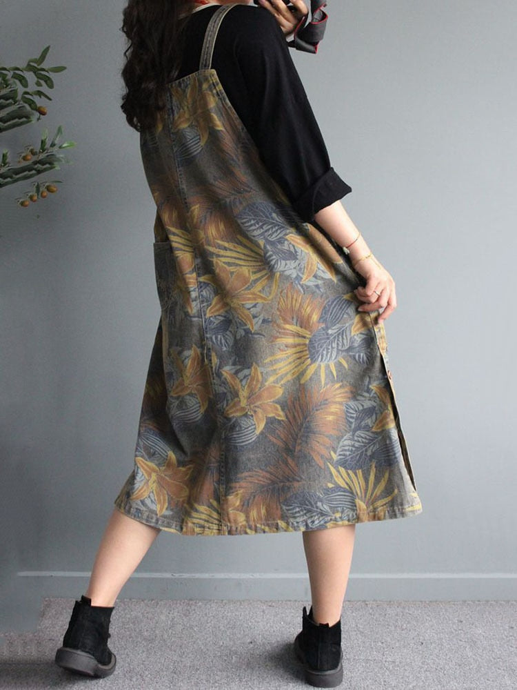 Max LuLu 2023 Summer Korean Womens Fashion Loose Printed Denim Sleeveless Dresses Ladies Luxury Casual Floral Elegant Vestidos