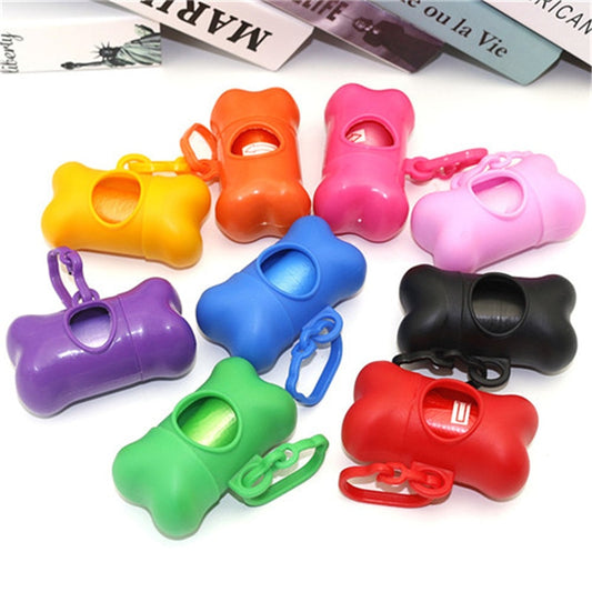 Pet Garbage Bag Storage Box Out Dog Poop Cleaning Storage Bag Bone Plastic Pet Small Dog Outdoor Garbage Poop Dispenser