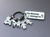 Custom Family Names Keychain This Mommy belongs to Keychain Personalized Mothers Day Gift This Daddy belongs to Fathers Day Gift