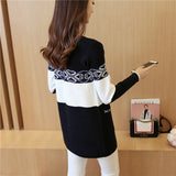 2023 Spring Women's Long Sweater Cashmere Autumn Cardigan knitting Sweater Pink Black Red Print Winter Fashion Slim Women 7479