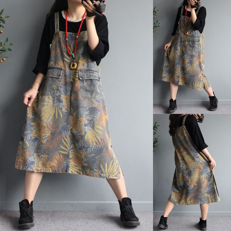 Max LuLu 2023 Summer Korean Womens Fashion Loose Printed Denim Sleeveless Dresses Ladies Luxury Casual Floral Elegant Vestidos