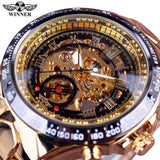 Winner Mechanical Sport Design Bezel Golden Watch Mens Watches Top Brand Luxury Montre Homme Clock Men Automatic Skeleton Watch