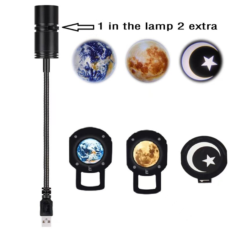 Galaxy Projector 2 In 1 Earth Moon Projection Lamp INS Photography Background Atmosphere Night Light For Bedroom Decor