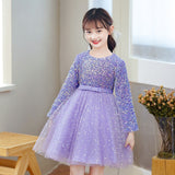 Girls Autumn Long Sleeve Sequin Dresses 3-14Years