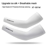 ROCKBROS Arm Sleeve Breathable Quick Dry UV Protection Cycling Sport Sleeve Ice Fabric Sunscreen Sports Wear Fitness Arm Sleeve