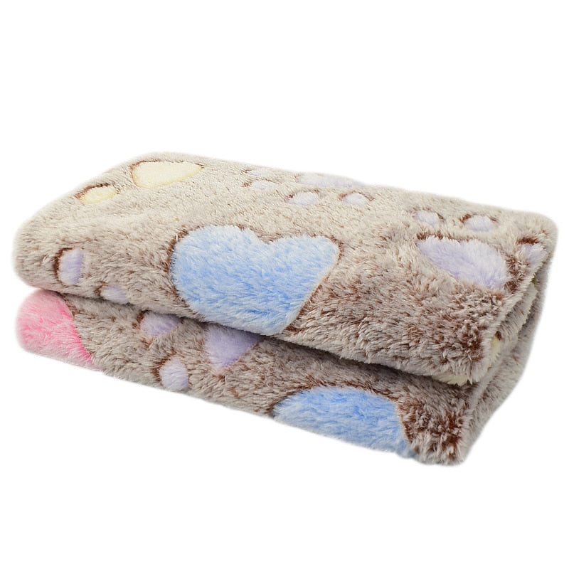 Pet Dog Bed Blanket Soft Fleece Cat Cushion Blanket Winter Warm Paw Print Pet Cats Cover Blanket For Small Medium Large Dogs Mat