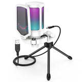 FIFINE USB Condenser Gaming Microphone, for PC PS4 PS5 MAC with Pop Filter Shock Mount&Gain Control for Podcasts