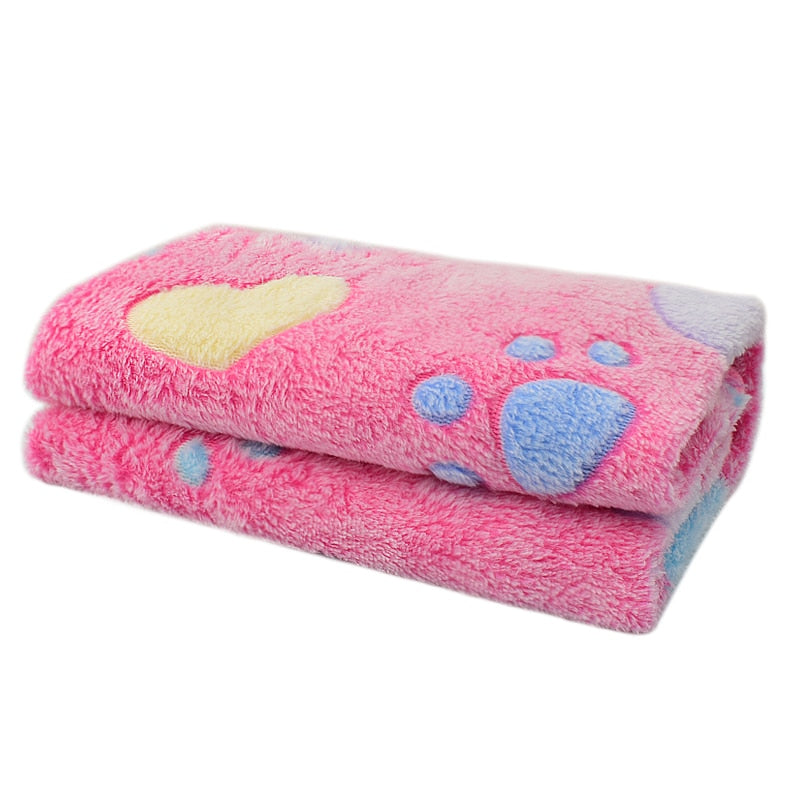 Pet Dog Bed Blanket Soft Fleece Cat Cushion Blanket Winter Warm Paw Print Pet Cats Cover Blanket For Small Medium Large Dogs Mat