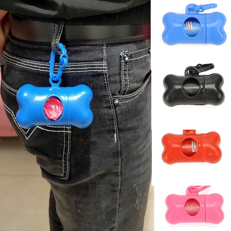 Pet Garbage Bag Storage Box Out Dog Poop Cleaning Storage Bag Bone Plastic Pet Small Dog Outdoor Garbage Poop Dispenser