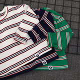 Boys' Striped Long-Sleeved T-shirt Pure Cotton 2022 New Children's Top T Fashion round-Neck Shirt Medium Children's Clothing