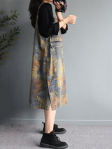 Max LuLu 2023 Summer Korean Womens Fashion Loose Printed Denim Sleeveless Dresses Ladies Luxury Casual Floral Elegant Vestidos