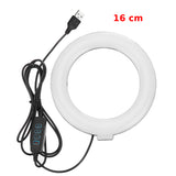 Portable Ring Light LED Makeup Ring Lamp USB Selfie Ring Lamp Phone Holder Tripod Stand Photography Lighting