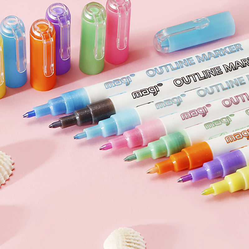 Dream Double Line Set Color Water-based Metal Pen