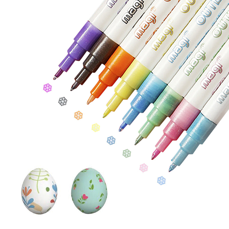 Dream Double Line Set Color Water-based Metal Pen