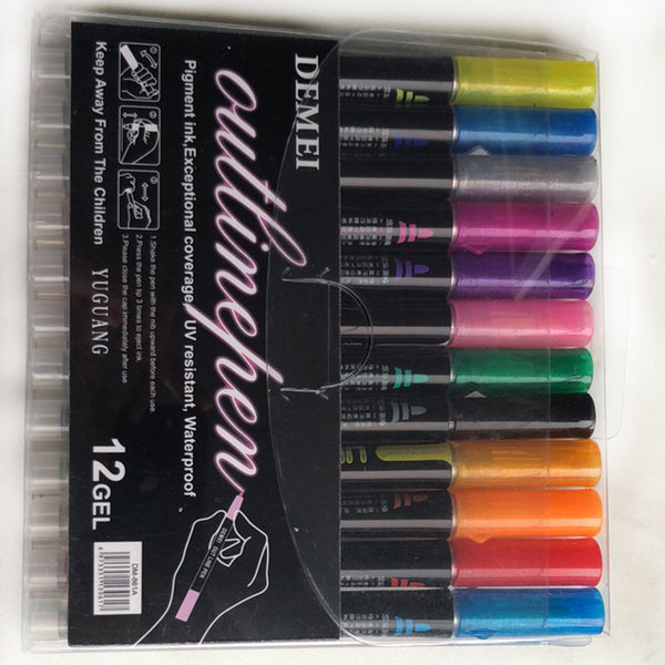 Double line pen dream color highlighter pen