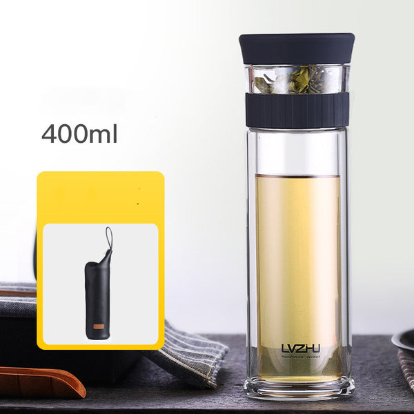Double-Layer Glass Men's Household Drinking Water Filter Water Cup