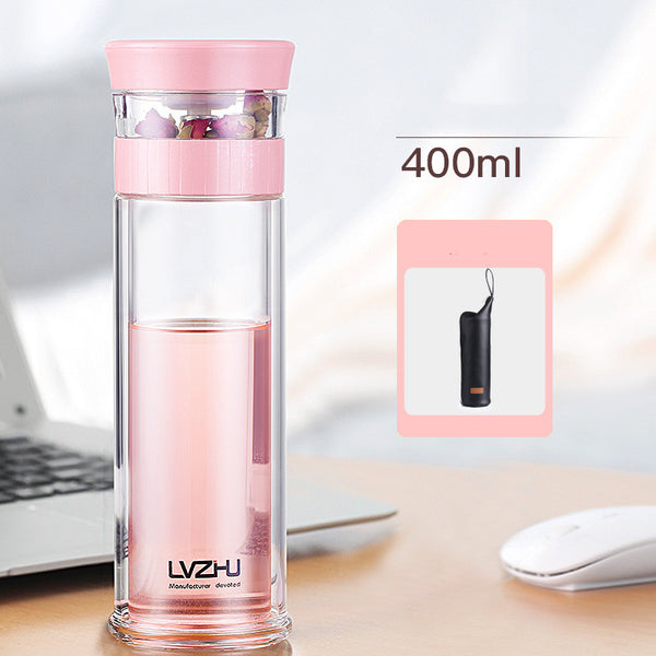 Double-Layer Glass Men's Household Drinking Water Filter Water Cup