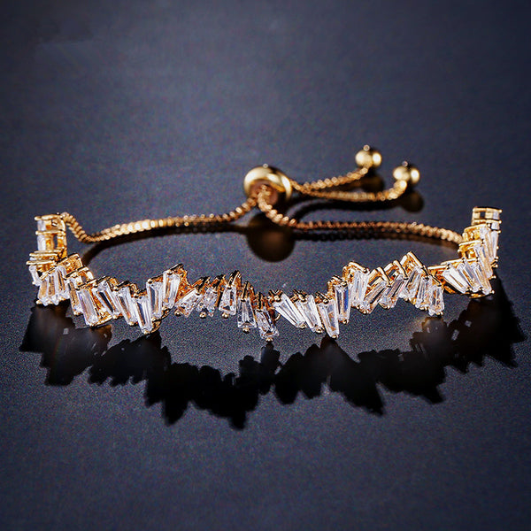 Hot Selling Jewelry Fashion Trend Zipper Adjustable Zircon Bracelet Bracelet