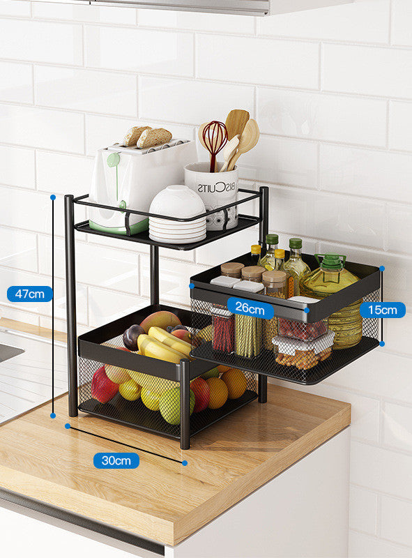 Kitchen Vegetable Racks Can Be Rotated On The Floor