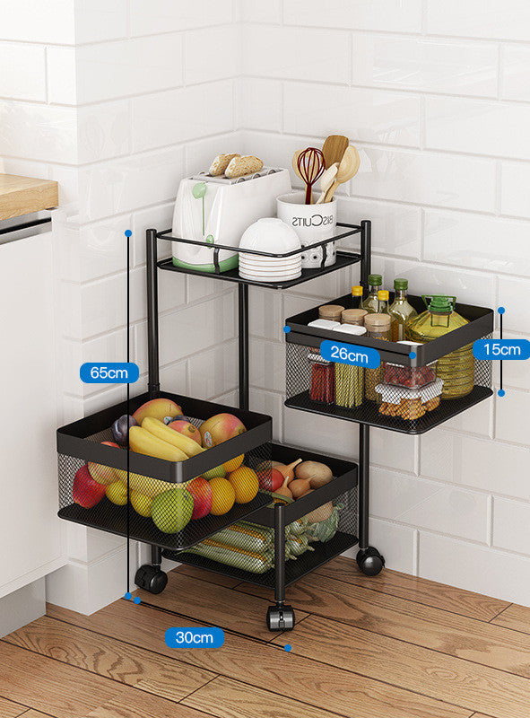 Kitchen Vegetable Racks Can Be Rotated On The Floor