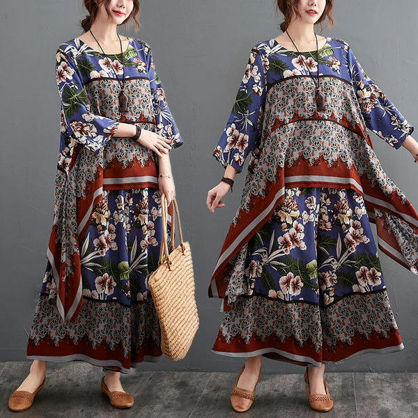 Spring New Large Size Cotton And Linen Ethnic Style Wide Leg Pants Two Piece Suit
