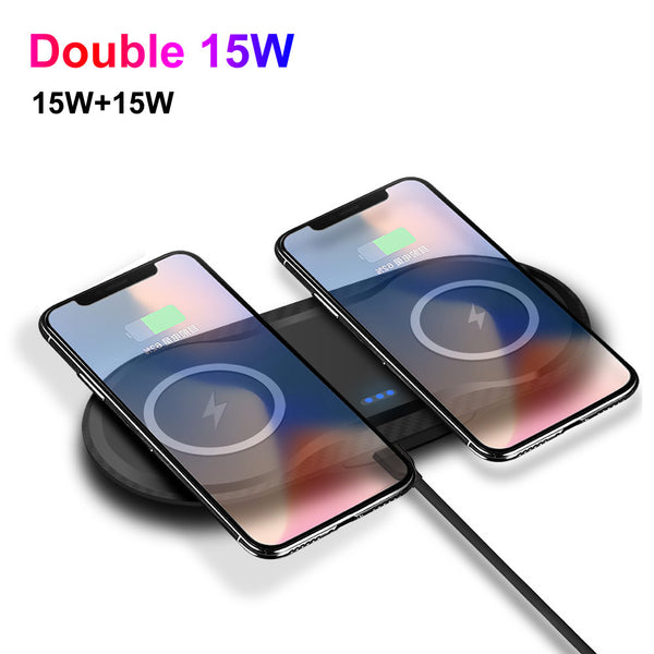 Dual 15W 2-In-1 Wireless Charger