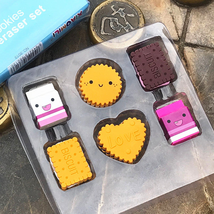 Simulation Milk Biscuit Eraser Set
