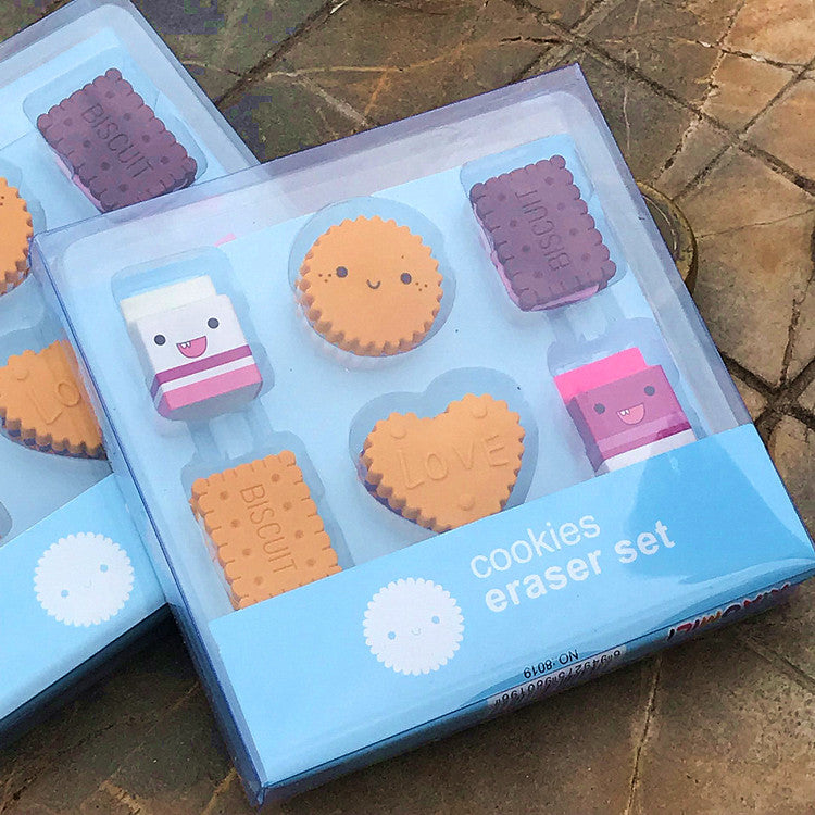 Simulation Milk Biscuit Eraser Set