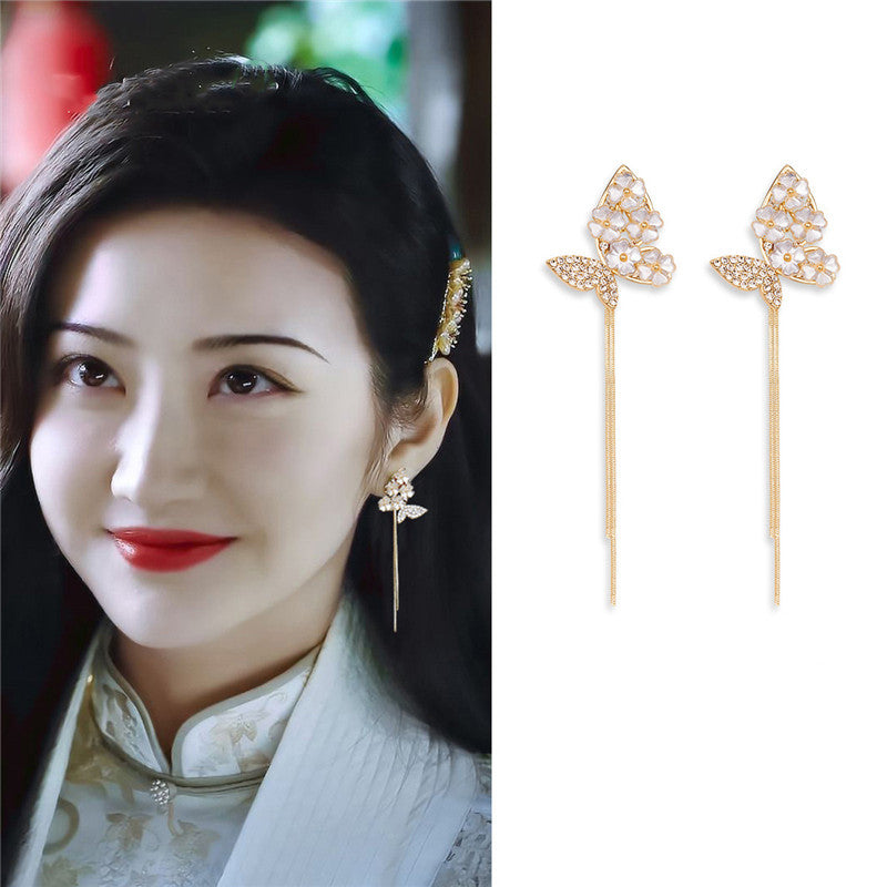 New Trendy Bowknot Tassel Earrings Temperament