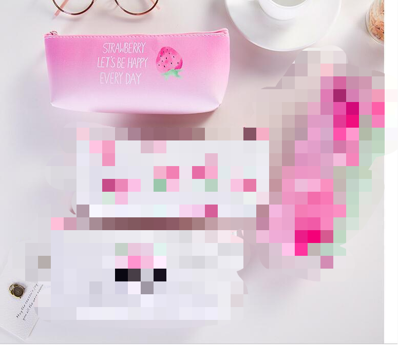 Strawberry leather pencil case