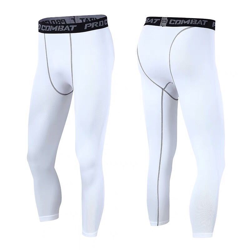 Men's Compression Pants Male Tights Leggings for Running Gym Sport Fitness Quick Dry Fit Joggings Workout White Black Trousers