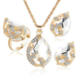 Alloy Plating Necklace Earrings Set Jewelry Set With Rhinestone Wedding Jewelry