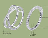 S925 Trend Sterling Silver Jewelry Ring Set With Diamonds For Men And Women Couples Scr463