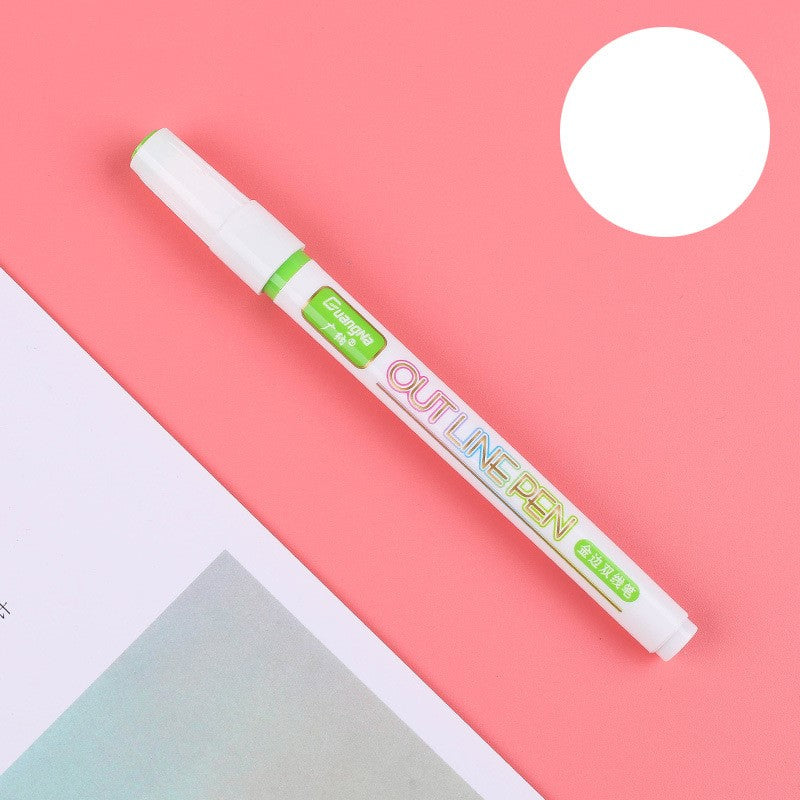 Double line outline pen dream color marker pen