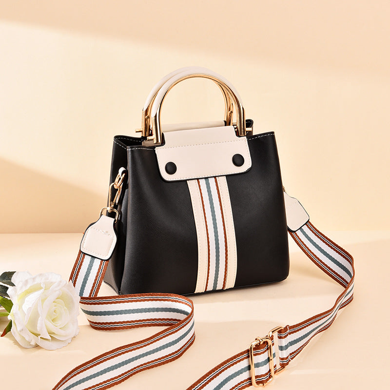 Three-layer contrast handbag