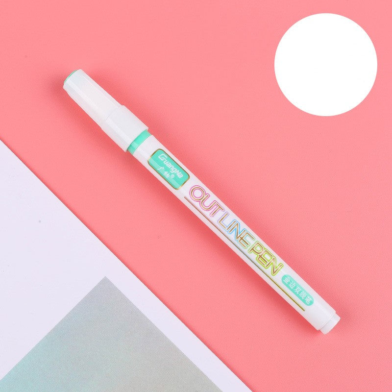 Double line outline pen dream color marker pen