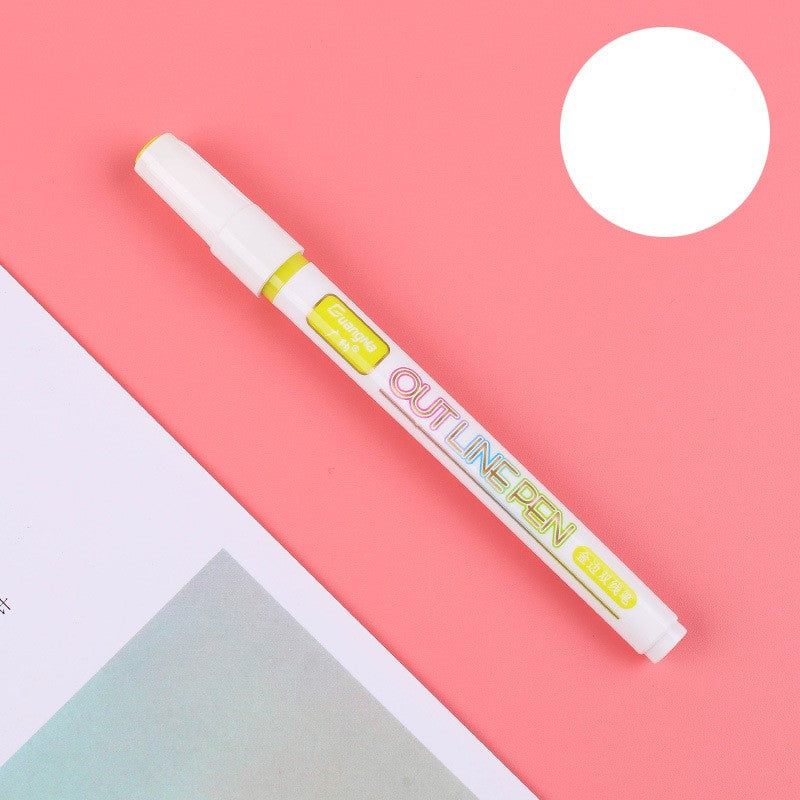 Double line outline pen dream color marker pen