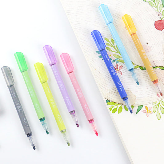 Dream color fluorescent double line pen