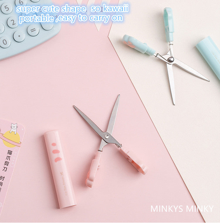 Creative Cat Claw Scissors Cute Portable Folding Scissors Pen Type