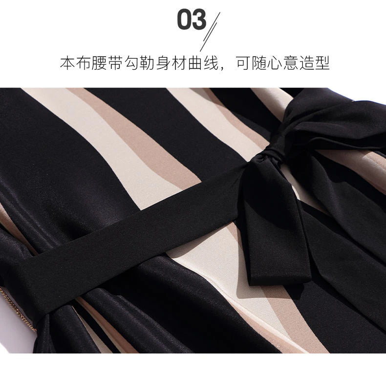 2023 New Summer Fashion Fashionable Striped Thin Midi Dress Women Clothing Elegant Dressesses