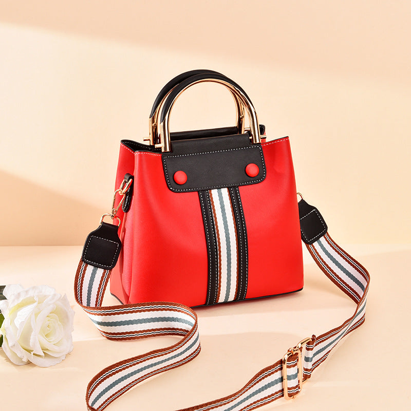 Three-layer contrast handbag