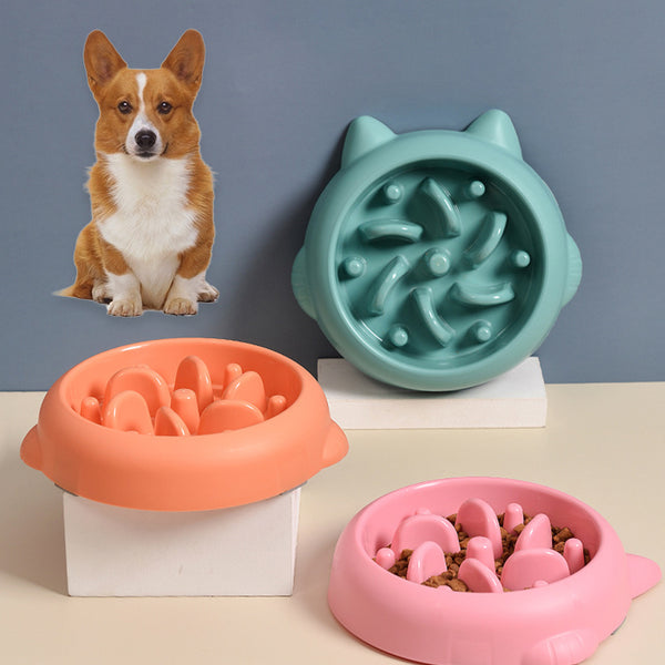 Pet Dog Cat Slow Feeder Bowls Anti Choking Slow Feeder Dish Bowl Home Dog Eating Plate Anti Gulping Bowl Supplies