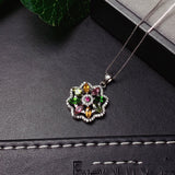 Silver Jewelry Trendy Exquisite Center Stone Jewelry Necklace