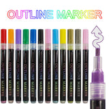 Hand-painted Ledger Fluorescent Double-line Marker