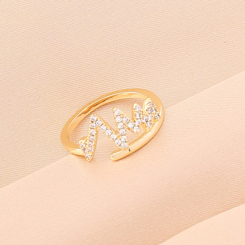 Full Diamond Lightning Angel Butterfly Ring Female Personality Trend Fashion Jewelry