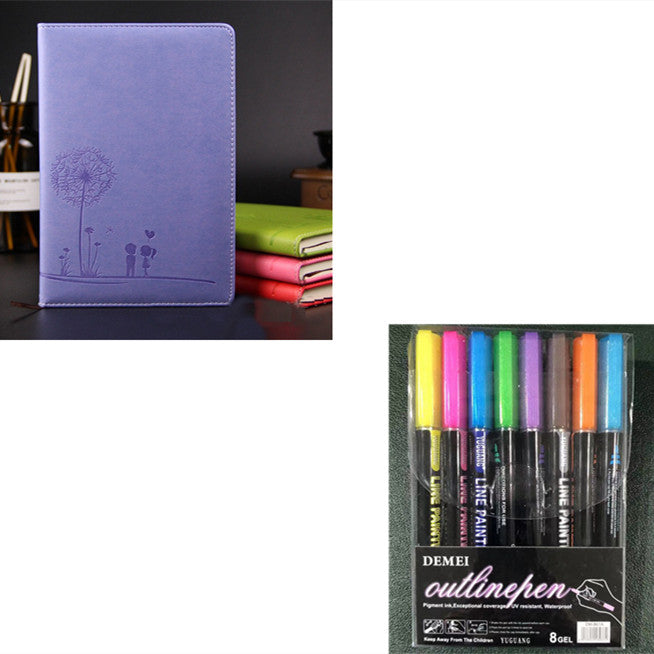 Double line pen dream color highlighter pen